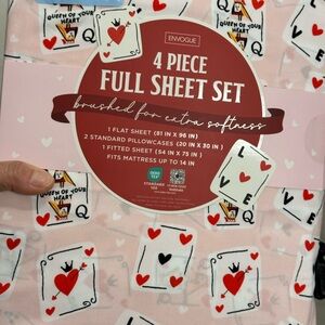 Envogue Queen of Hearts Pink Sheet Set